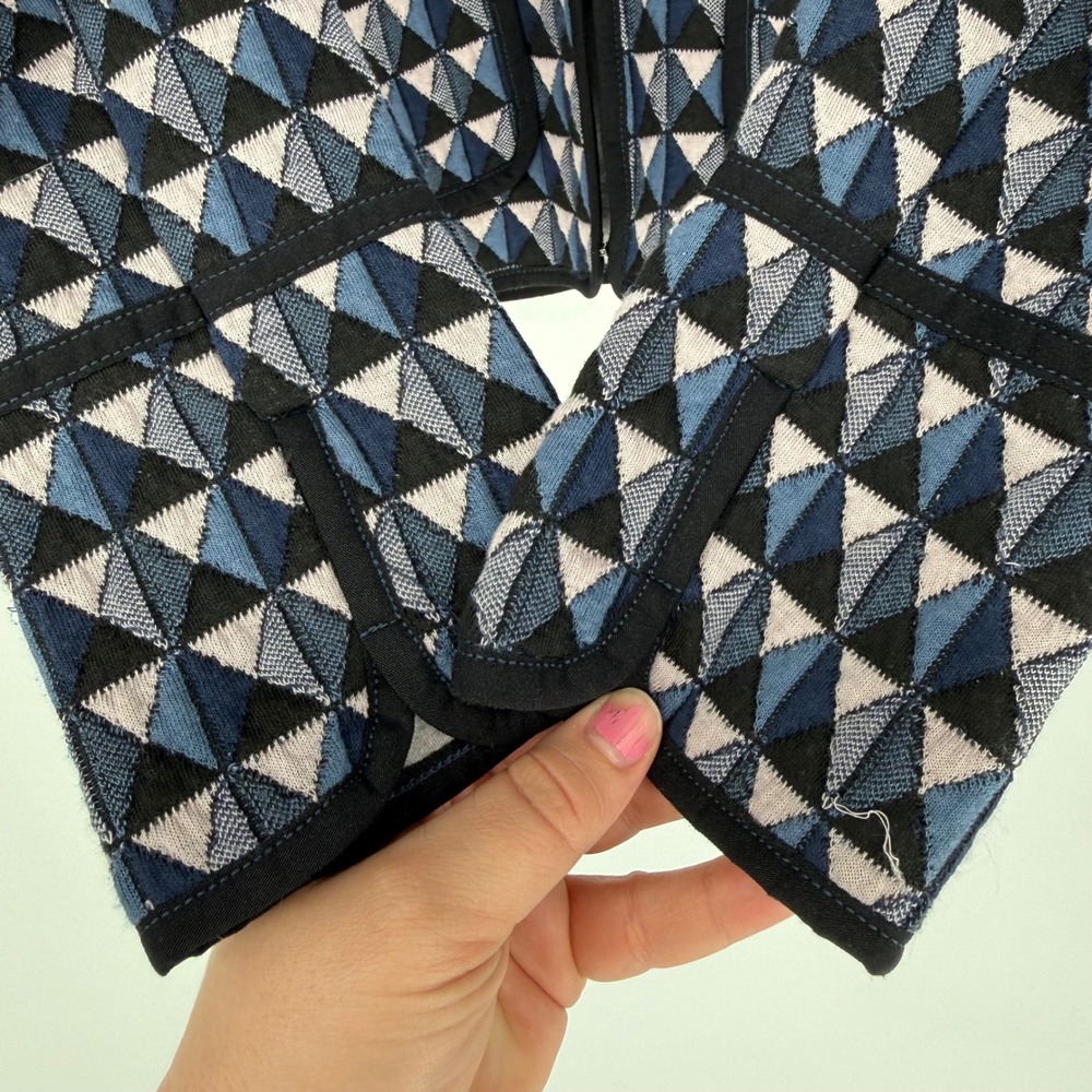 ANTHROPOLOGIE HEI HEI VALO QUILTED JACKET XS DIAMOND GEOMETRIC PRINT - Picture 6 of 10